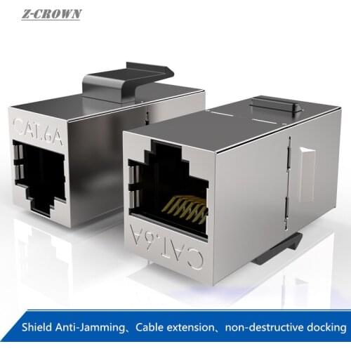 5PC Network Ethernet Dual Straight Head Lan Cable Joiner Shield Inline Coupler RJ45 Cat6a 7 Extender Plug Wire Connectors