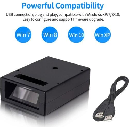 1D USB Wired Embedded Box Bar Code Scanner Barcode Scanner Self-Induction 1D Bar Code Reader Scanner for Supermarket Bookstore