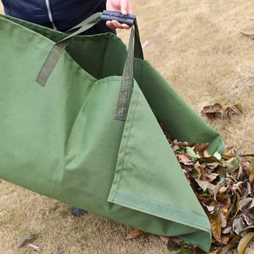 New 2 in 1 Leaves Storage Bag Multipurpose Heavy Duty Trash Collecting Mat Reusable Canvas Bag for Garden Courtyard Lawn