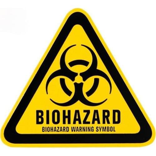 Triangle Aluminum Biohazard Warning Symbol Car Sticker for High Quality KK Vinyl Cover Scratches Waterproof PVC