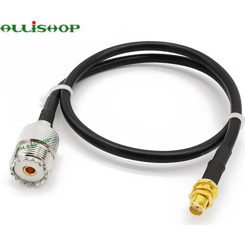 UHF PL-259 Female to SMA Female RG58 Antenna Extension Cable SO-239 Pigtail Connector for Hamdheld Ham Radio 1M 3M 6M 9M 12M 15M