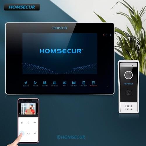 HOMSECUR 7" Wired Video Door Entry Security Intercom Door Phone with Metal Case Camera+Electric Lock+Exit Button TC041+TM704-B