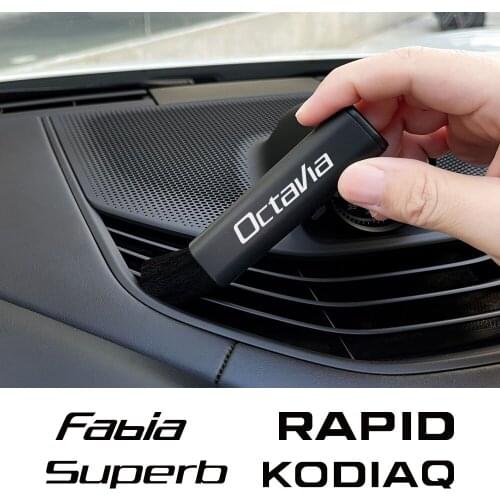 Car Retractable Air Outlet Brush For Skoda Octavia Fabia Rapid Superb Kodiaq Scala Karoq Citigo Kamiq Roomster Car Accessories