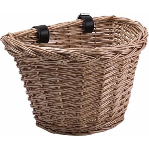 Adult Bicycle Front Basket Retro Handmade Wicker Handlebar Pannier Cycling Carrying Holder Bike Basket Baggage Bag For Child