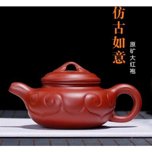 Yixing recommended dahongpao wishful pot wholesale manufacturer of handmade antique tea flower pot, custom undertakes