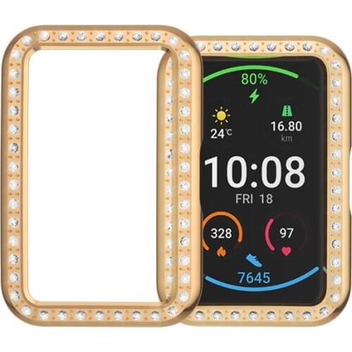 PC Material Protective Case For Huawei Watch Fit Single Row Diamond Fashion Protective Shell Screen Protector Case