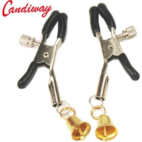 Nipple clamps jingle bells shaking milk stimulate sex toys for couple men female breast clitoris clip clit stimulting Lover Game