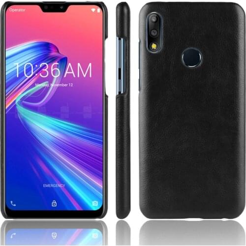 Zenfone ZB631KL Case Litchi Pattern Hard PC+PU Leather Back Cover Case for Zenfone Max Pro M2 ZB631KL Phone Hard Cover