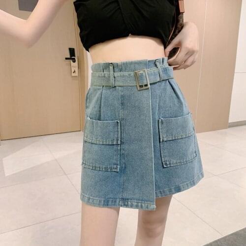 Mini Korean Style Fashion WomenS Clothing Vintage 2021 Casual Denim High Waist Skirts Female Jeans Harajuku