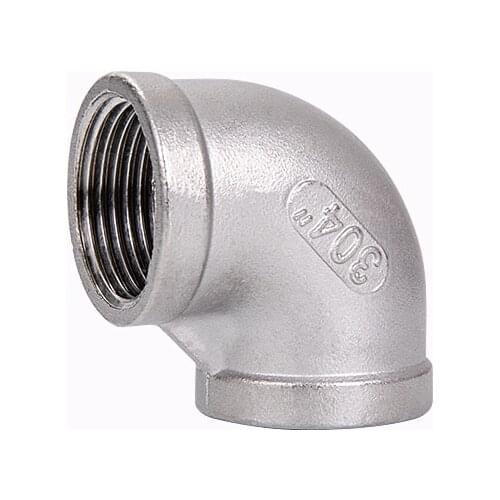 1/8" 1/4" 3/8" 1/2" 3/4" 1" 1-1/4" 1-1/2" NPT Female Thread 304 Stainless Steel 90 Degree Elbow Pipe Fitting Connector Coupler