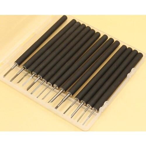 14pcs/set Nuclear Carving Knife Tool Set HSS Wood Miniature Carving Knives High Speed Steel Graver with Black Aluminum Handle