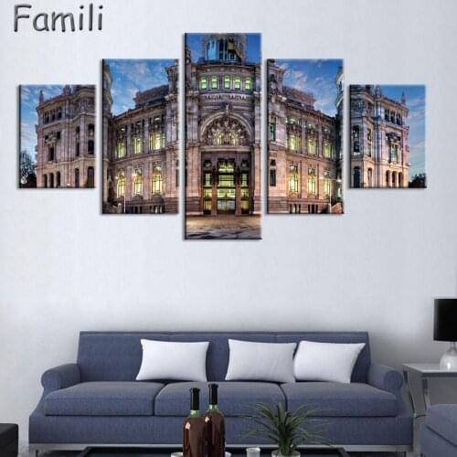 5Panel Canvas Wall Art Spain Landscape Coffee Printed Oil Painting On Canvas Wall Pictures For Living Room Decorative Pictures