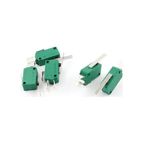 5Pcs AC250V/125V 16A Straight Hinge Lever SPDT Micro Limit Switch KW3-OZ
