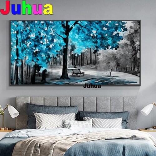 Diamond mosaic Blue Tree Diy diamond painting full square new arrival diamond embroidery rhinestone 3d cross stitch Landscape