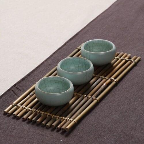 Bamboo wood Drink coaster set tea cup mat pad kongfu tea set square Insulation Creative Placemat coffee cups porta copos