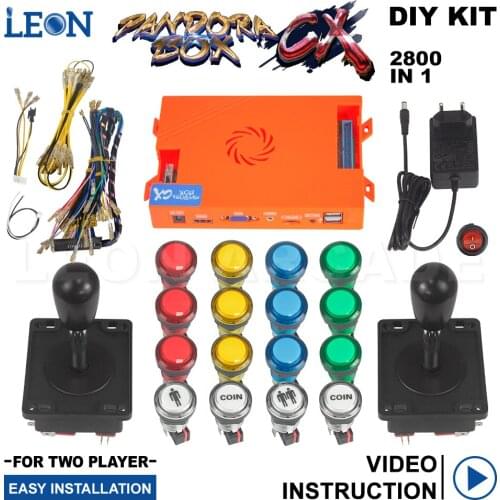 Bartop Arcade Cabinet Kit Pandora Games 2800 Led Illuminated Arcade Button Pandora Box Cx Spanish Style Arcade Joystick Diy Kit