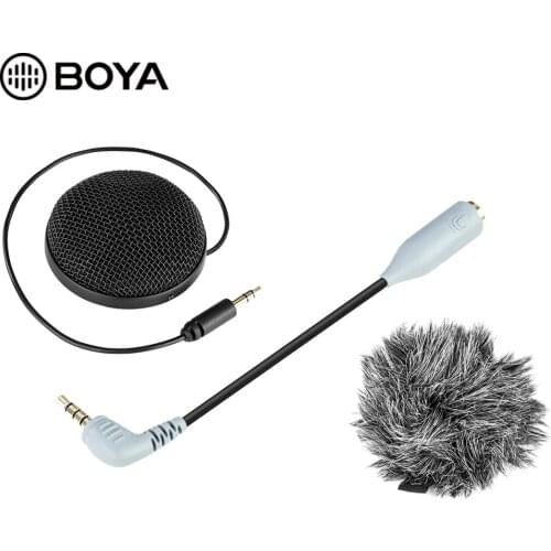 BOYA BY-MM2 Stereo Microphone Omnidirectional Condenser Mic for iPhone Android 3.5mm Smartphone Tablet DSLR SLR Camera Camcorder
