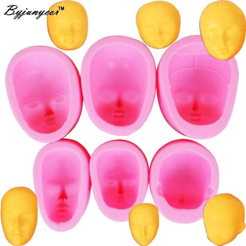 C123 Doll Head Portrait UV Resin Silicone Mold Fondant Chocolate Candy Lollipop Crystal Epoxy Soft Clay Bake Tools