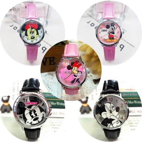 Disney Frozen Mickey Mouse Kids Watch Minnie Mouse Anime Figure Watches Children Quartz Watches for Girls Boys Gifts Toys