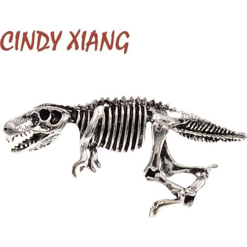 CINDY XIANG Fashion Cartoon Dinosaur Metal Brooch Cute Vintage Pins 2 Colors Available Large Animal Funny Party Jewelry Pins