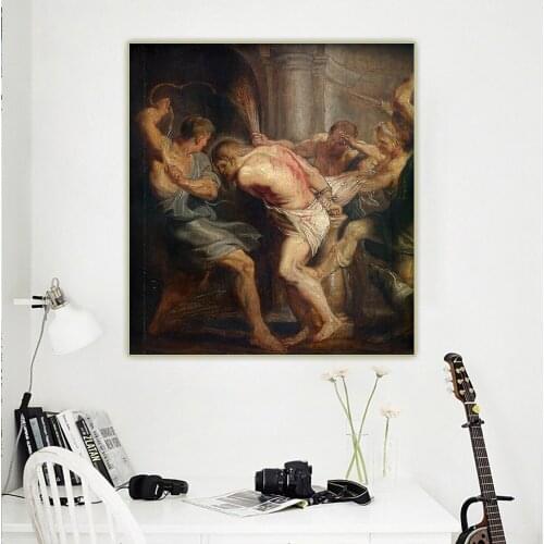 Citon Peter Paul Rubens《The Flagellation of Christ》Canvas Art Oil Painting Artwork Poster Picture Wall Decor Home Decoration