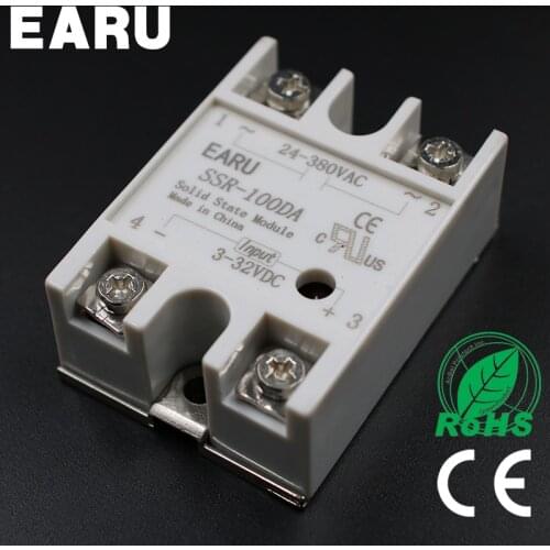 DC 3-32V Input AC 24-480V Output SSR 100A Solid State Relay SSR-100DA SSR-100 DA PID Temperature Controller Voltage Transformer