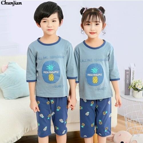 Animal Cartoon Childrens Pajamas 100 Cotton Summer Kids Clothing Sets Boy and Girls Clothes Suits Big Kids Teen Pajamas 8 10 12