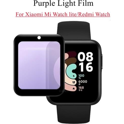 3D Curved Anti Purple Blue Light Film for Xiaomi Mi Watch Lite / Redmi Watch HD Full Cover Screen Protector Film Not Glass