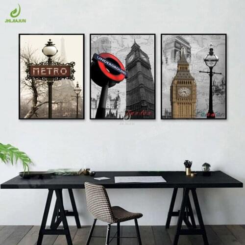 JHLJIAJUN Canvas Painting Paris Street Realist Wall Art Print And Poster Modern Minimalis For Study Living Room Home Decor