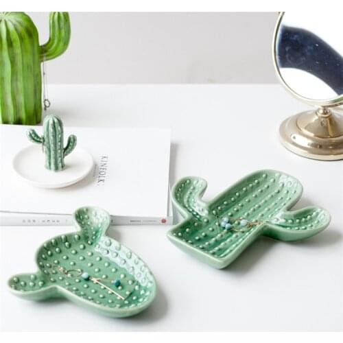 Nordic Ins Cactus Headgear Plate Creative Ceramic Ring Tray Collection Bathroom Soap