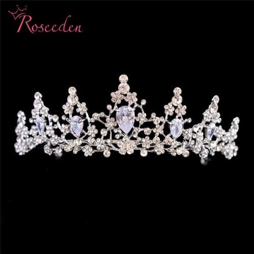 Classic Cubic Zirconia Wedding Tiara Crown Rhodium Plated CZ Bridal Tiaras Dieam Wedding Hair Accessories RE3059