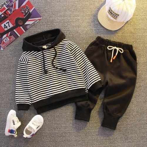 Baby Boy Clothing Set Kid Hoodie+Pants 2pcs High Quality Autumn Spring Children Stripped Tracksuit Clothes Kids Sport Suit