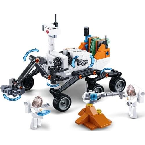 288Pcs Space Exploration Car Model Educational Building Blocks Toys For Kids 6Years DIY Birthday Present Small Bricks Sluban