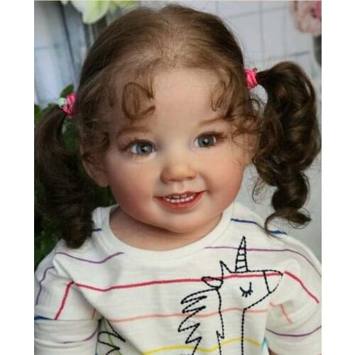 With Cloth Body Cammi 28 Inches Reborn Doll Kit Lifelike Soft Real Touch Fresh Color Unpainted Doll Parts DIY Toys Birthday Gift