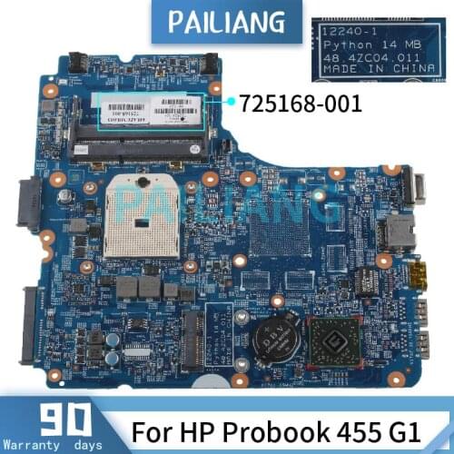 PAILIANG Laptop motherboard For HP Probook 455 G1 Mainboard 725168-001 12240-1 DDR3 tesed