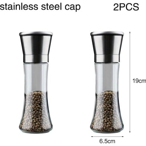 Pepper grinder household pepper coffee grinder bottle seasoning bottle glass manual grinder bottle 304 stainless steel