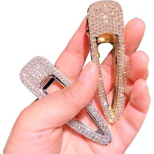 Fashion Hair Clips Super Flash Hairgrip Hairpins For Women Girl Full Rhinestone Pearl Barrettes Temperament Hair Accessories