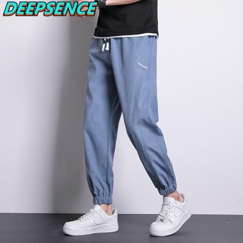 2021 New Casual Harem Pants Spring Autumn Men Korean Solid Fashion Loose Fit Drawstring Streetwear Ankle Length Pants Men