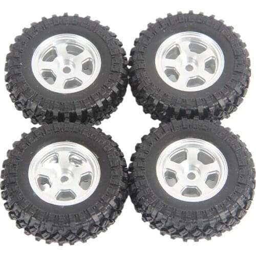4PCS Metal Beadlock Wheel Rims Tires Tyre Set for XIAOMI JIMNY 1/16 RC Crawler Car Upgrade Parts Accessories