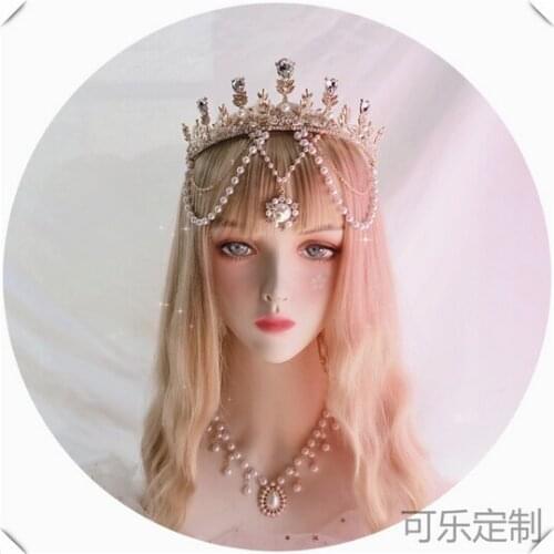 Original Gothic Gorgeous Bride Take Photo Headband Hair Accessories Xmas GiftsLolita Pearl Tea Party Flower Wedding Hair Crown