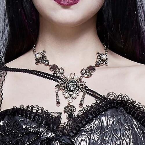 Punk Gothic Necklace Women Chain Stainless Steel Necklace Accessory Vintage Gift for Girlfriend