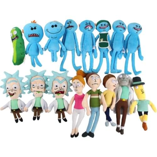 Plush Toys Pickle Rick Sanchez Morty Smith Mr Poopybutth plush dolls Animation Rich expressions for kids Stuffed Dolls