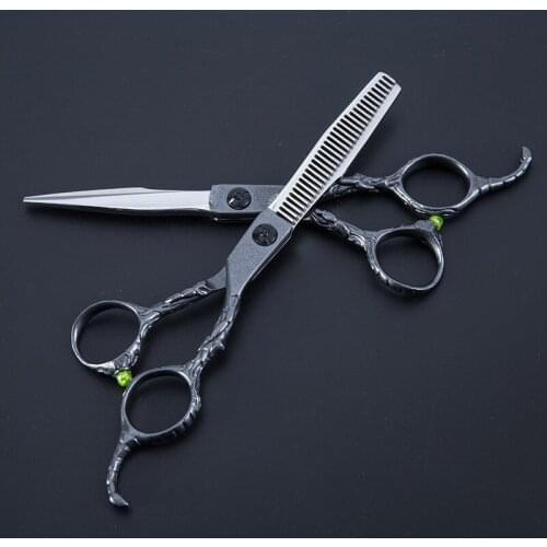 Professional Japan 440C gray Scorpion hair scissors bag set cutting scissor barber thinning shears scisors hairdressing scissors