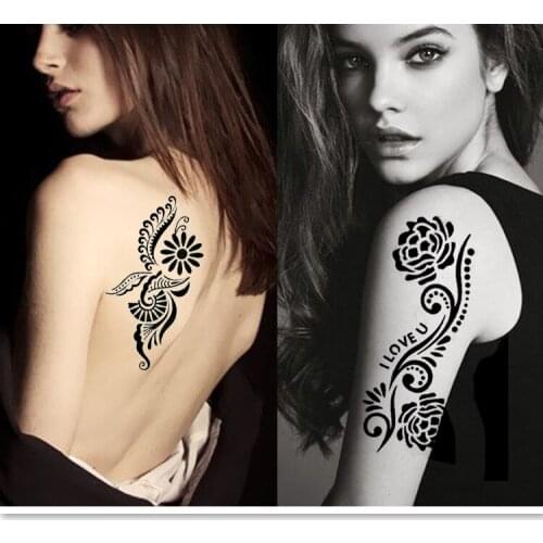 New Hollow out one-time tattoo stencils disposable template Reusable tattoo Body Art tatuajes 100pcs free shipping