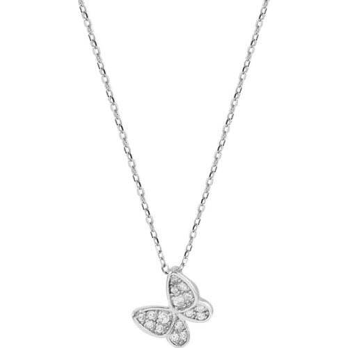 Luxury New Mirco Zircon Crystal Butterfly Clavicle Necklaces For Women Chain choker collares Wedding Jewelry