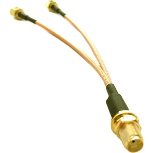 SMA Female Nut to 2X SMA Male Plug Y type Splitter Combiner Pigtail Cable RG316 15CM 6"/30CM/50CM for Wifi Router