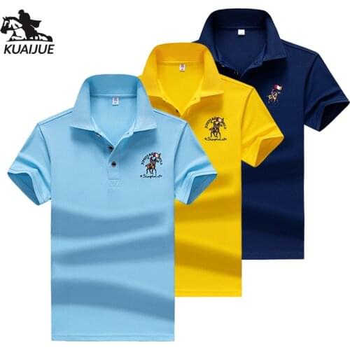 Casual Polo Shirt men Summer New synthetic fiber Mens Short Sleeve Polo Shirt mens Embroidered Business Mens Polo Shirt 17314XL