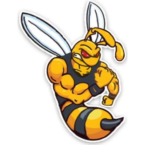 S50152# 13CM/15CM/17CM Personality PVC Decal Lovely Angry Cartoon Hornets Waterproof Car Sticker on Motorcycle Laptop Decorative