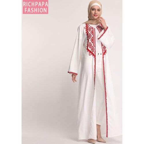 Chiffon White Abaya Muslim Dress Dubai Turkey Hijab Kaftan Abayas For Women Jilbab Ramadan Robe Caftan Turkish Islamic Clothing