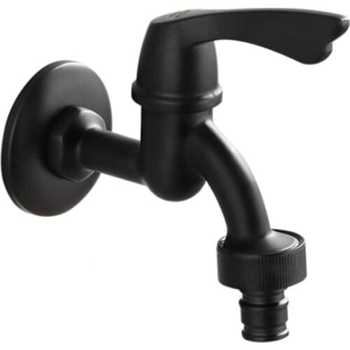 1PC Bibcock Faucet Brass Retro Black Washing Machine Faucet Bathroom Washing Machine Tap Cold Water Wall Mount Garden Faucet